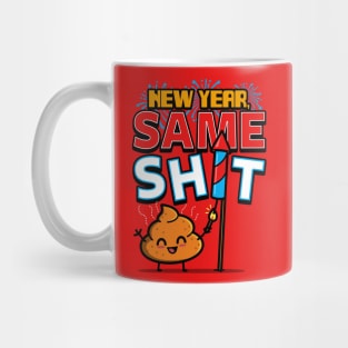 New Year 2024 Funny Cute Kawaii Poop Original Cartoon Meme Mug